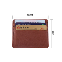 Petit portefeuille portable en cuir pour cartes, 10 cm x 8 cm, design multi-fentes, porte-cartes de crédit et d'identité fin, unisexe, pochette pour cartes