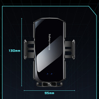 Chargeur de voiture sans fil rapide à induction intelligente 15W, support de téléphone, port Type-C, matériau ABS, ouverture/fermeture automatique via capteur infrarouge pour tous
