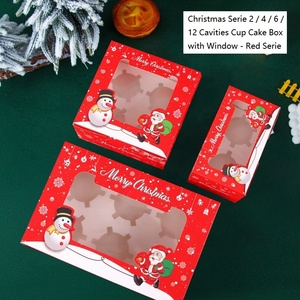 Xjh Cá nhân các tông màu đỏ cupcake hộp với xử lý và lớp phủ UV dập nổi chèn cho duy nhất sushi phục vụ - Product Image 5