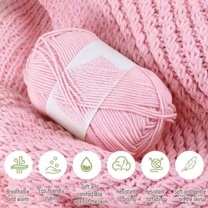 Hilo de Algodón de Alta Calidad, Mezcla de Algodón y Acrílico para Tejer a Mano, Ganchillo, Bufandas y Lana - Product Image 3