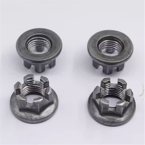 M20 x 1.0 Hot Bán Nut với Hex hình lục giác mặt bích rãnh M22 M24 thép carbon kẽm mạ kẽm vương miện lâu đài Nut M14 x 1.5 - Product Image 1