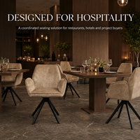 Chaises de salle à manger confortables, empilables, imperméables, au design moderne et en velours fiable pour les salles à manger d'hôtels et de villas de luxe
