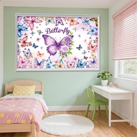 Affiche géante à colorier Papillon, Nappe à colorier personnalisée en papier pour la décoration de fête d'anniversaire des enfants, Art mural pour la salle de classe, Cadeaux pour filles