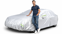 Housse de voiture imperméable et résistante aux UV en tissu composite 170T Spunlace, anti-poussière, avec coutures double couche – Accessoires automobiles