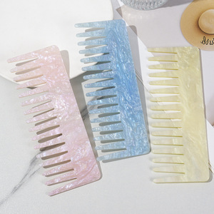 CHUJIAN Nuevo Peine de Pelo de Acetato de Celulosa Hecho a Mano, Ligero, Compacto, de Dientes Anchos, Ecológico y Duradero - Product Image 5
