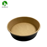 Série de bols ronds KR 150 - Barquette alimentaire en papier kraft biodégradable 100% recyclé, écologique, pour l'emballage alimentaire