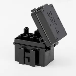 Black Fuse Holder 4 Way Standard Blade 12v DC Auto Fuse Box With Cover Fuses And Terminal Protection Cover For Car Boat Marine