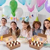 Boîtes à friandises en carton kraft brun avec fenêtre et séparateurs, boîtes vides pour bonbons, truffes, pâtisseries, contenants carrés pour cupcakes et biscuits