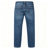 Jeans vintage à coupe droite pour homme, en denim de coton légèrement extensible, cinq poches, décontracté, confortable au quotidien