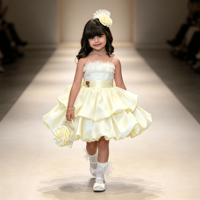 Jupe bouffante en satin à volants en tulle pour filles avec boucle dorée à la taille et bandeau fleuri assorti – Costume de princesse pour fête d'anniversaire