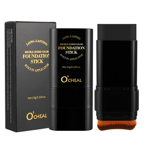 O'CHEAL Base de Maquillaje de Doble Punta para Halloween, Acabado Mate, Resistente al Agua, Control de Grasa, Larga Duración, con Brocha Integrada, Maquillaje de Pintura Facial Negra - Product Image 6