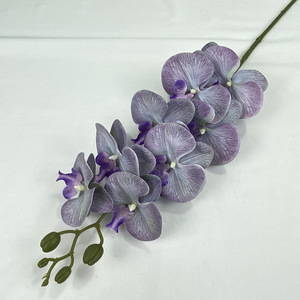 Venta al por mayor orquídeas Phalaenopsis artificiales blancas <span class=keywords><strong>y</strong></span> azules de un solo tallo para la decoración de vuelta a la escuela - Product Image 6