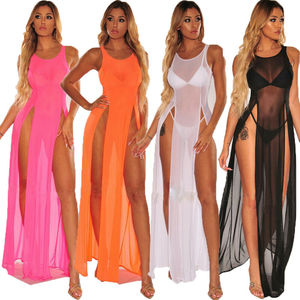 Ventes en gros de lingerie sexy pour femmes, ensembles de jupes longues transparentes avec culottes, prix bas en stock - Product Image 1