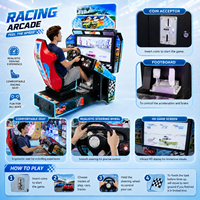 Joy2fun Machine d'arcade électronique pour adultes, simulateur de course automobile 3D, équipement de divertissement à monnayeur