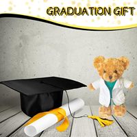 Boneka Beruang Berjubah Putih dengan Logo yang Dapat Disesuaikan, Mainan Hewan Isi Kapas PP, Hadiah Ulang Tahun Acara Perusahaan Kreatif, Jaring Super Lembut