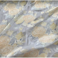 Royal kain Jacquard sutra Crepe ramah lingkungan bordir bunga mawar tenun nyaman untuk wanita gaun kain Saree