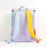 Mochila Ecológica con Cordón Ajustable y Bloques de Color, Compartimento Espacioso, para Senderismo Diario y Deportes, Libre de PFC