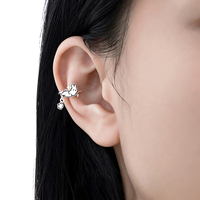Boucles d'oreilles mignonnes en forme d'oreille de lapin pour femmes, boucles d'oreilles simples à clip en forme d'animal, boucles d'oreilles de créateur personnalisées en argent sterling 925, bijoux fins en gros