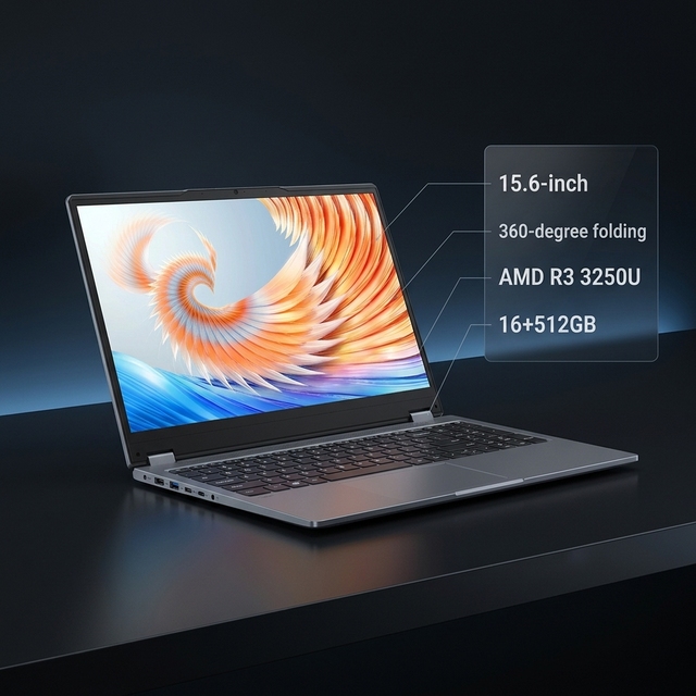 New 15.6" Laptop AMD Ryzen 3 Quad-Core 2.6GHz SSD IPS Full HD 1920x1080 65Hz English Keyboard Windows 11 Home Business EU