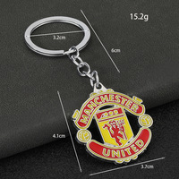 Porte-clés officiel en métal avec emblème de football, style pendentif, cadeau de collection sous licence pour les fans, anneau métallique durable, porte-clés de football