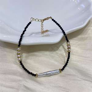 Zhizhen Baroque Freshwater <b>Pearl</b> <b>Bracelet</b> Black for Crystal Trendy Cool Fashionable Design Niche Number Pattern China Model - Product Image 4