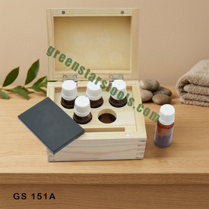 Kit de test d'acide pour bijoux en boîte en bois, 5 flacons avec pierre de test, outil compact de détermination de l'or GS151A - Product Image 2