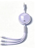 Nouveau câble de charge de téléphone télescopique 100W, charge rapide 3 en 1, cordons rétractables de 1,2 m avec logo personnalisé