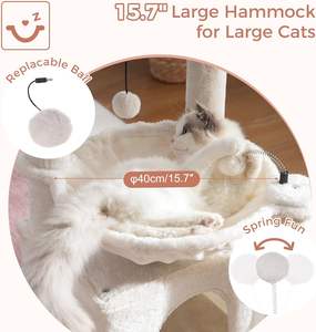 Multi-nível Simples Branco Plush <span class=keywords><strong>Cat</strong></span> Coçar Post <span class=keywords><strong>Cat</strong></span> Tree Tower com Sisal <span class=keywords><strong>Scratcher</strong></span> para Gato - Product Image 6