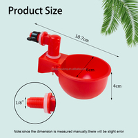 Abreuvoir Automatique Rouge YTU DIY pour Poulets, Gobelets d'Eau en Plastique pour Volaille pour Seau