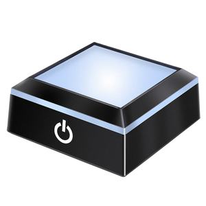 Base d'éclairage LED ABS standard multicolore, support carré pour plaque d'affichage, pour art en verre 3D avec interrupteur tactile sensible - Product Image 1