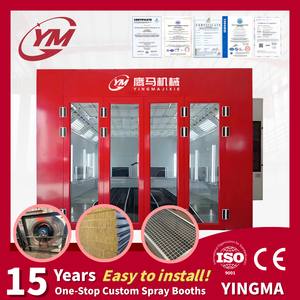 Cabine <span class=keywords><strong>de</strong></span> peinture industrielle 40,5 kW en <span class=keywords><strong>laine</strong></span> <span class=keywords><strong>de</strong></span> <span class=keywords><strong>roche</strong></span> avec brûleur Riello, écran tactile PLC, débit d'air 24000 m³/h, certifiée CE, haute performance - Product Image 1