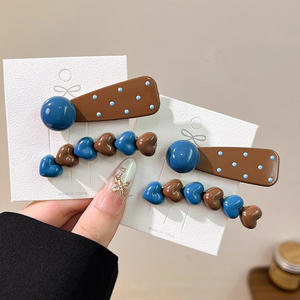 Barrette latérale pour cheveux, style tendance, nouvelle collection, pour femmes, Milk Cafe Love Wave <span class=keywords><strong>Point</strong></span>, haute qualité, style tendance, barrette pour frange, paire - Product Image 2