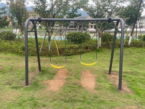 Chất Lượng Cao Ngoài Trời Đa Chức Năng Trẻ Em Thép Không Gỉ Đu Bộ Với Đôi Ghế Sân Chơi Thiết Bị Đu Cho Công Viên - Product Image 3