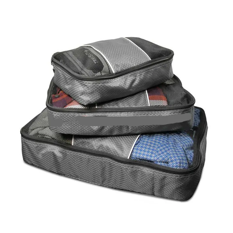 3pcs Color Soft Packing Cubes Set Clothes Storage Travel Bag