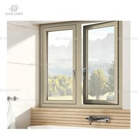 Puertas y ventanas residenciales personalizadas Aislamiento térmico Aislamiento acústico Ventanas abatibles de aluminio de doble vidrio