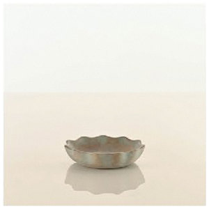 Modern Ripple Design Muted Grey Decorative Platter Luxury Matte Finish Round Tabletop <b>Tray</b> Wood Metal Glass Centerpiece Bowl - Product Image 3