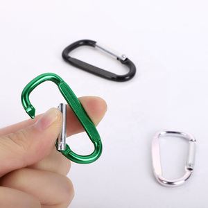 Custom Logo D Shaped Aluminum Carabiner Hook Keychain Spring <b>Clips</b> for Promotional Activities - Product Image 5