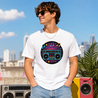 T-shirt graphique rétro JNEI pour homme, séchage rapide, respirant, décontracté, idéal pour les soirées musicales sur le toit