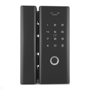 Udohow Tuya APP Smart Biometric Fingerprint lock Frameless Sliding Glass DoorLock