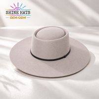 Chapeaux en feutre à large bord 2027, classiques, avec logo personnalisé, vente en gros, 100% laine, Sombrero, Chapeau, pour femmes, Fedora Pork Pie Télescope