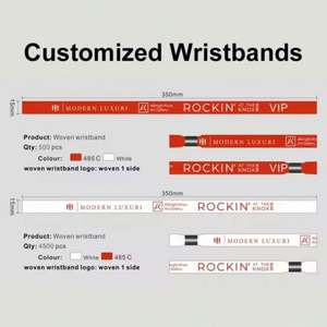 Bracelets en tissu tissé personnalisés pour événements et fêtes, avec fermoir en plastique - Product Image 6