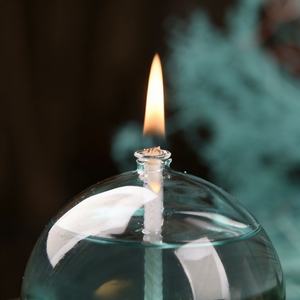 Lámpara de aceite redonda de cristal colorida <span class=keywords><strong>para</strong></span> mesa |   Antorcha de Jardín con Mechas de Fibra de Vidrio y Repuesto de Mecha Nuevo - Iluminación Decorativa <span class=keywords><strong>para</strong></span> Exteriores - Product Image 4