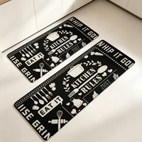 Tapis de sol anti-fatigue noir moderne pour cuisine et chambre, épais, confortable, ergonomique, durable et antidérapant