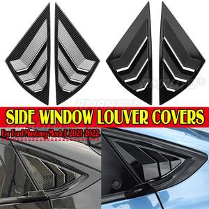 Couverture de vitre latérale arrière de voiture, style aileron, pour Ford Mustang Mach E 2021 2022, aspect fibre de carbone/noir brillant - Product Image 1