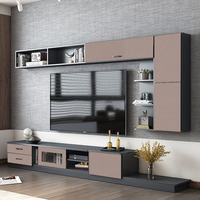 Table basse EDM, meuble TV sur pied, ensemble de rangement en bois, multifonctionnel, imperméable, pour salon