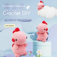 Penjualan laris DIY Kit rajutan buatan tangan seri hewan ornamen untuk liburan bordir jahit lucu benang wol katun bunga