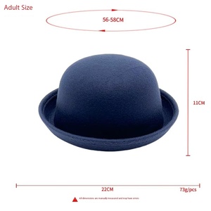 Chapeau melon Nanya bleu marine unisexe, style à carreaux, bord incurvé, pour tour de tête 48-50 cm, idéal pour l'hiver, les voyages et les tenues décontractées - Product Image 2