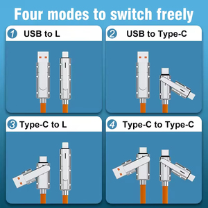 Cable USB <span class=keywords><strong>Tipo</strong></span> <span class=keywords><strong>C</strong></span> a <span class=keywords><strong>Tipo</strong></span> <span class=keywords><strong>C</strong></span> IOS 4 en 1 <span class=keywords><strong>de</strong></span> 120 W, Cable <span class=keywords><strong>de</strong></span> <span class=keywords><strong>Datos</strong></span> <span class=keywords><strong>de</strong></span> Carga Rápida PD, Cable <span class=keywords><strong>de</strong></span> Carga Rápida para iPhone y Samsung - Product Image 3