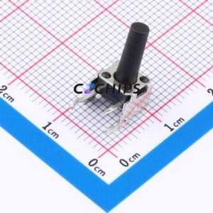GT-TC101B-H135-L1 Tactile Switch Through hole,6x7.5mm Switch Single Pole Single Throw Round Button 2.5N Right Angle Insert - Product Image 1