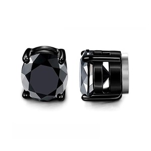 Nouvelles Petites <span class=keywords><strong>Boucles</strong></span> <span class=keywords><strong>d</strong></span>'Oreilles <span class=keywords><strong>Aimantées</strong></span> Rondes Noires en Acier Inoxydable Blanches pour Femmes, Bijoux de Mode Clip Non Percées, pour Hommes Noires - Product Image 6